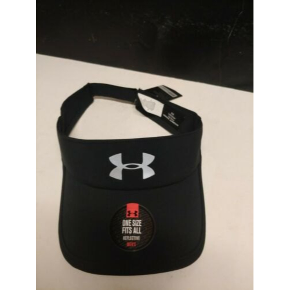 NEW UNDER ARMOUR Mens Shadow 3.0 Adjustable/OSFA Visor-Black/Reflective Silver